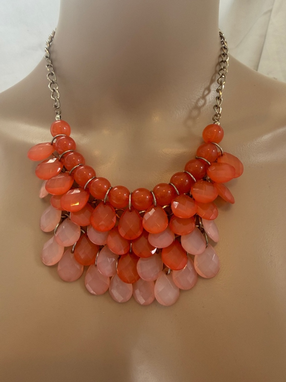 Orange bib necklace